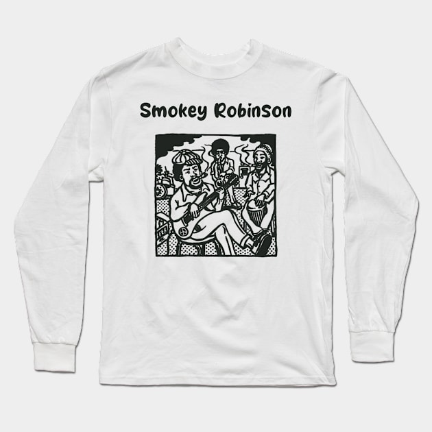 smokey ll reggae jaming Long Sleeve T-Shirt by hex pixel